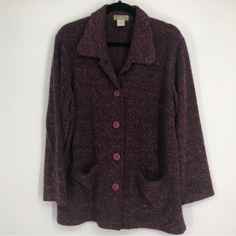 THE TERRITORY AHEAD Purple Speckled Button Down Jacket‎ Size M